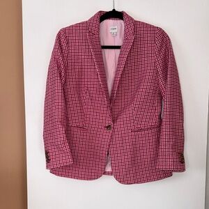J. Crew Raspberry Houndstooth Women's Blazer